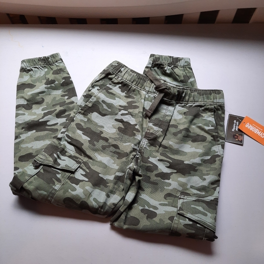 Gymboree Camo Cargo Joggers Pants Boys 7  Green Stretch‎ Cotton